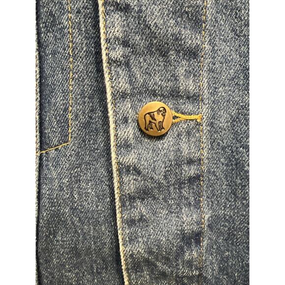 VTG 90s/Y2K BIG DOGS Jean Jacket Sz L Grunge/Trucker Denim FUN & ATTITUDE - Picture 6 of 10